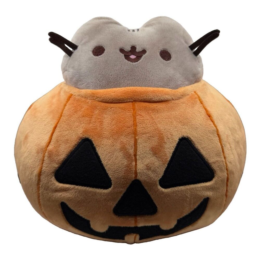 2019 GUND Pusheen Cat Pumpkin Halloween Jack O Lantern #6055653 Plush 9” Rare